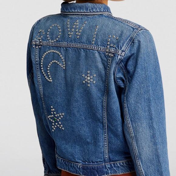 Bowie x MOTHER The Bruiser Embellished Denim Jacket Size M - Picture 3 of 11